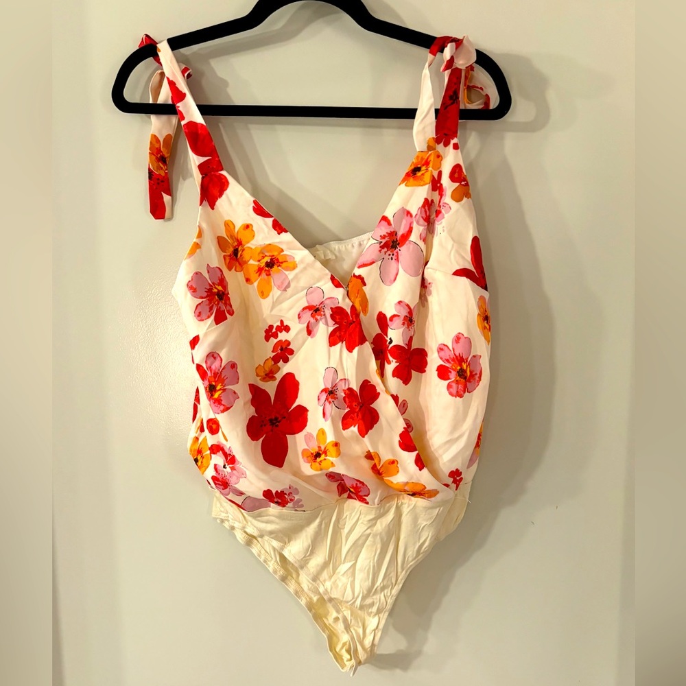 NEW Silk Bodysuit- Floral